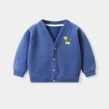 Toddler Giraffe or Bunny Print Knitted Long-sleeve Coat Cardigan Sweater Dark Blue