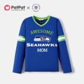 NFL Family Matching Colorblock Long-sleeve Graphic T-shirts (Seahawks) Blue