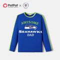NFL Family Matching Colorblock Long-sleeve Graphic T-shirts (Seahawks) Blue image 2