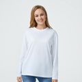 Go-Neat Water Repellent and Stain Resistant Adult Solid Long-sleeve Tee White