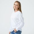 Go-Neat Water Repellent and Stain Resistant Adult Solid Long-sleeve Tee White image 3