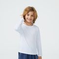 [2Y-14Y]Go-Neat Water Repellent and Stain Resistant Sibling Matching Solid Long-sleeve Tee White image 2