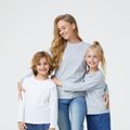 Go-Neat Water Repellent and Stain Resistant Family Matching Solid Long-sleeve Tee White