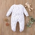 Baby Boy/Girl 95% Cotton Long-sleeve Footed Letter Print Jumpsuit Red/White image 3