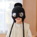 Toddler / Kid Glasses Decor Ear Protection Knitted Beanie Hat Black image 1