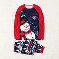 Christmas Family Matching Snowman & Letter Print Raglan-sleeve Pajamas Sets (Flame Resistant) Multi-color image 4