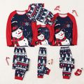 Christmas Family Matching Snowman & Letter Print Raglan-sleeve Pajamas Sets (Flame Resistant) Multi-color image 1