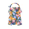 100% Cotton Floral Print Baby Nursing Cover Adjustable Multifunction Baby Breastfeeding Poncho for Car Seat Shopping Cart Stroller Color-A image 4