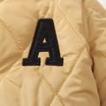 Kid Boy Letter Embroidered Button Design Coat Apricot brown image 4