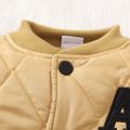 Kid Boy Letter Embroidered Button Design Coat Apricot brown image 3