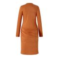 Maternity Solid Ruched Side Long-sleeve Bodycon Dress Orange image 3