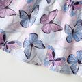 Kid Girl Butterfly Print Splice 3D Bowknot Design Long-sleeve Dress Purple image 4