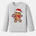 Go-Neat Water Repellent and Stain Resistant Christmas Family Matching Gingerbread Man Print Long-sleeve Tee Color block image 2