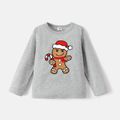 Go-Neat Water Repellent and Stain Resistant Christmas Family Matching Gingerbread Man Print Long-sleeve Tee Color block image 4