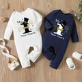 New Year Baby Boy/Girl 95% Cotton Long-sleeve Letter Print Jumpsuit White image 2