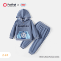 Thomas & Friends 2pcs Toddler Boy Letter Embroidered Hoodie Sweatshirt and Pants Set Blue image 1