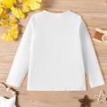 Kid Girl Butterfly Floral Print Cotton White Long-sleeve Tee White image 4