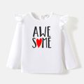 [2Y-6Y] Go-Neat Water Repellent and Stain Resistant Toddler Girl Letter Print Long-sleeve Tee White image 3