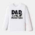 Go-Neat Water Repellent and Stain Resistant Family Matching MONSTER  Long-sleeve T-shirts White image 2