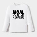 Go-Neat Water Repellent and Stain Resistant Family Matching MONSTER  Long-sleeve T-shirts White image 3