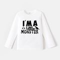 Go-Neat Water Repellent and Stain Resistant Family Matching MONSTER  Long-sleeve T-shirts White image 4