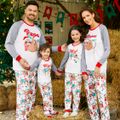 Christmas Family Matching Sloth & Letter Print Raglan-sleeve Pajamas Sets (Flame Resistant) ColorBlock image 1