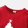 Christmas Family Matching 100% Cotton Xmas Tree & Letter Print Long-sleeve Sweatshirts Red image 5