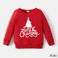Christmas Family Matching 100% Cotton Xmas Tree & Letter Print Long-sleeve Sweatshirts Red image 4