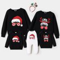 Christmas Family Matching 100% Cotton Long-sleeve Graphic Sweatshirts Black image 1