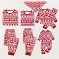 Christmas Family Matching Allover Red Print Long-sleeve Pajamas Sets (Flame Resistant) Red-2 image 1