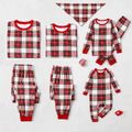 Christmas Family Matching Red Plaid Long-sleeve Pajamas Sets (Flame Resistant) MultiColour image 1