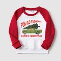 Christmas Family Matching Xmas Car & Letter Print Red Raglan-sleeve Sweatshirts REDWHITE image 3