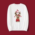 Christmas Family Matching Reindeer Print Long-sleeve Sweatshirts White image 2