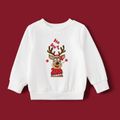 Christmas Family Matching Reindeer Print Long-sleeve Sweatshirts White image 5