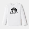 Go-Neat Water Repellent and Stain Resistant Family Matching Rainbow & Letter Print Long-sleeve Tee White image 3
