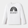 Go-Neat Water Repellent and Stain Resistant Family Matching Rainbow & Letter Print Long-sleeve Tee White image 5