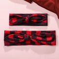 2-pack Buffalo Plaid Bow Headband for Mom and Me Red image 3