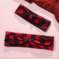 2-pack Buffalo Plaid Bow Headband for Mom and Me Red image 2