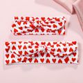 2-pack Heart Print Bow Headband for Mom and Me Red image 3