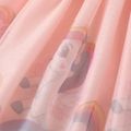 Kid Girl Unicorn Print Mesh Splice Long-sleeve Pink Dress Pink image 5