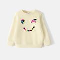 [2Y-6Y] Go-Neat Water Repellent and Stain Resistant Toddler Girl/Boy Face Graphic Print Pullover Sweatshirt Beige image 1