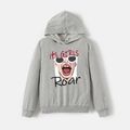 Go-Neat Water Repellent and Stain Resistant Mommy and Me Figure & Letter Print Grey Long-sleeve Hoodies Light Grey image 2