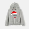 Go-Neat Water Repellent and Stain Resistant Family Matching Christmas Graphic Grey Long-sleeve Hoodies Light Grey image 2
