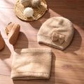 2-pack Baby / Toddler Bow Decor Beanie Hat & Infinity Scarf Set Khaki image 1