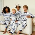 Christmas Family Matching Allover Blue Print Long-sleeve Naia Pajamas Sets (Flame Resistant) Blue image 4