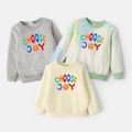 Go-Neat Water Repellent and Stain Resistant Sibling Matching Colorful Letter Print Long-sleeve Sweatshirts Beige image 3