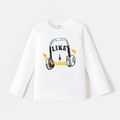 [5Y-14Y] Go-Neat Water Repellent and Stain Resistant Kid Girl/Boy Headphone Print Long-sleeve Tee White image 1