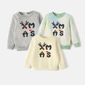 [5Y-14Y] Go-Neat Water Repellent and Stain Resistant Kid Girl/Boy Christmas Letter Print Pullover Sweatshirt Light Grey image 3