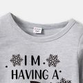 Christmas Family Matching 100% Cotton Snowman & Letter Print Long-sleeve Sweatshirts Grey image 5