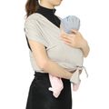 100% Cotton Wrap Baby Carrier Easy to Wear Infant Sling Hands-Free Baby Carrier Sling Perfect for Newborn Babies Grey image 1